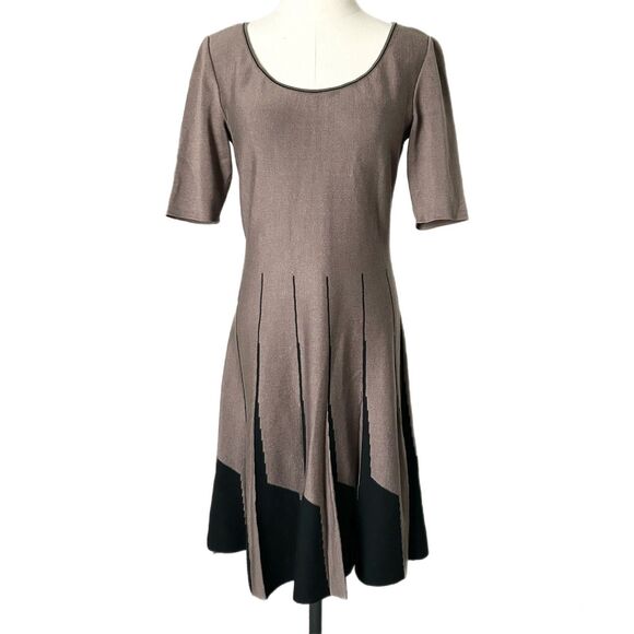 Peruvian Connection Mini Dress in Tan and Black 100% Pima Cotton Size Small - Picture 1 of 5